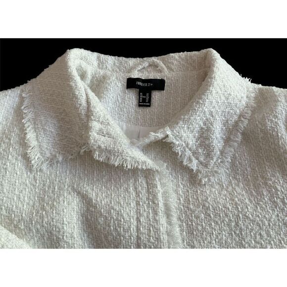 Forever 21+ Cream Boucle Blazer Jacket 2X - Picture 3 of 4
